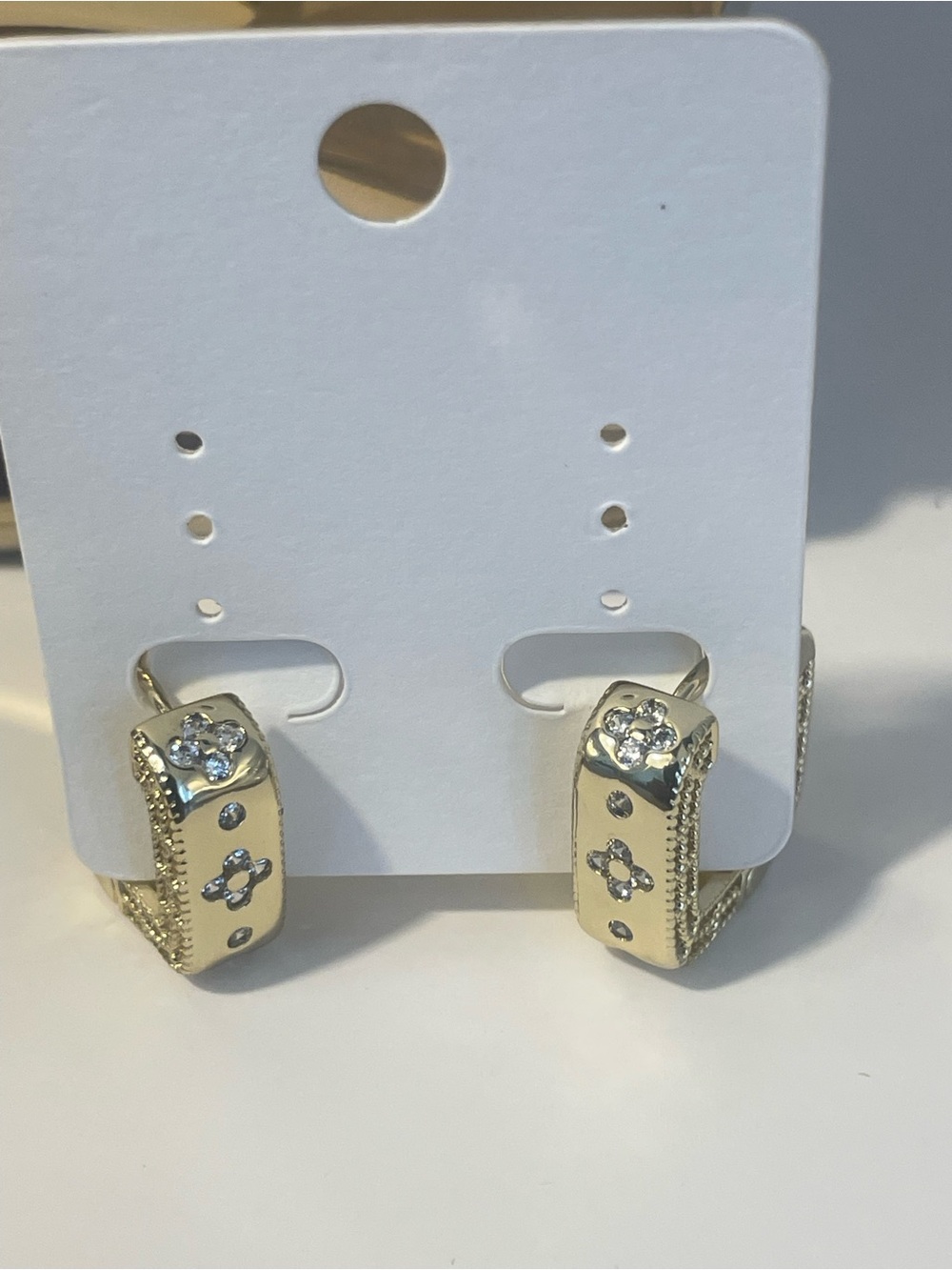Gold-Tone Crystal Accent Huggie Earrings - Women Jewelry